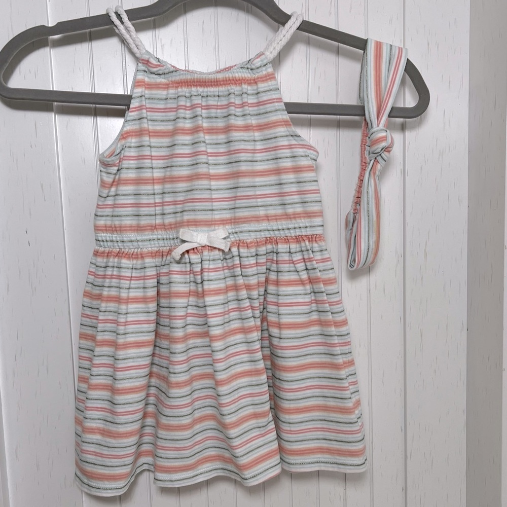 Cynthia Rowley Striped Toddler dress with rope-like straps and knotted headband
